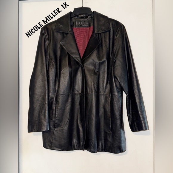 Nicole Miller Jackets & Blazers - Nicole Miller New York  Black Leather Jacket EUC 1X